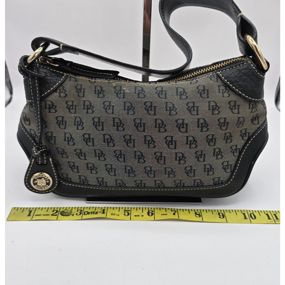 Dooney & Bourke Satchel Signature Pattern Gray Black H4 546786 11" x 4" x 5" - Picture 14 of 16